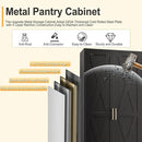 75" Tall Metal Kitchen Pantry Storage Cabinet, Freestanding Cupboard with 2 Doors and 5 Adjustable Shelves, Standing Storage for Kitchen, Bathroom, Garage, Dinning Room or Utility Room（Black） by CozyNest Decor