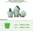 Succulent Planter for Indoor Plants, 4 Inch Small Ceramic Plant Pot with Drainage Holes and Saucers, Flower Pots for herb - Set of 4 by CozyNest Decor