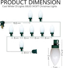 C9 Christmas Lights Outdoor 50 LED Cool White Strawberry 34.5ft Waterproof Xmas String Light for Garden Yard Home Party Holiday Christmas Tree Indoor Decoration(Cool White) by GreenHaven Gardens