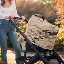 Binienty Brown Dog Paw Prints Infant Carseat Canopy for Boys Girls - Pug Animal Stretchy Breathable Soft Infants Stroller Cover Cozy Car Seat Covers by TinyTreasures Baby Boutique