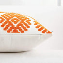 HWY 50 Orange Decorative Throw Pillow Covers 18x18 Inch, Pack of 2 Embroidered Cotton Farmhouse Cushion Cover Pillow Case for Sofa Couch Living Room Bed Bedroon, Modern Diamond Geometric by CozyNest Decor
