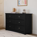 Storkcraft Crescent 6 Drawer Bedroom Dresser (Black) – GREENGUARD Gold Certified, Nursery Dresser for Kids Bedroom by TinyTreasures Baby Boutique