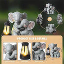 Solar Garden Decor - Mother Baby Elephant Statue with Solar Lantern 7" Resin Elephant Figurines Outdoor Yard Porch Lawn Patio Decor Housewarming Birthday Gift for Mom Grandma Women by GreenHaven Gardens