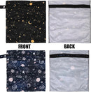 2pcs Cloth Diaper Wet Dry Bags, Waterproof Reusable Wet Bag with 2 Zipper Pockets & Handle, Washable Laundry Bags for Baby Adult Clothes Travel Beach Pool Daycare Yoga Gym Exercise Swimsuits, by TinyTreasures Baby Boutique