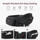 Momcozy Baby Carrier with Hip Seat, 2-in-1 Forward-Facing Carry for Active Babies, Detachable Hands-Free Infant Carrier up to 44lbs, All Seasons Toddler Carrier Fits Waist Sizes up to 45 Inches, Black by TinyTreasures Baby Boutique