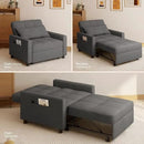 Noelse Convertible Futon Sofa Bed, 3-in-1 Multi-Functional Sleeper Chair Bed, Adjustable Backrest Recliner with Modern Linen Fabric for Living Room Bedroom Apartment Small Space, Dark Grey by CozyNest Decor