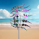 Unique and Magical Metal Windmill, 2Pcs Wind Spinners, 3D Wind Powered Kinetic Sculpture, Stainless Steel Wind Spinners, Wind Mill for Yard and Garden (2PCS-Colorful) by CozyNest Decor