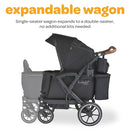Larktale Adjustable Stroller, 2 Seater Kids Wagon, 120 Pound Capacity, Sprout V2, Black by TinyTreasures Baby Boutique