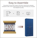 71" Metal Pantry Cabinet, Tall Kitchen Pantry Storage Cabinet with 4 Adjustable Shelves and Gold Handles, Blue Cupboard for Kitchen, Dining Room, Living Room by CozyNest Decor