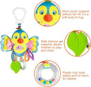 Baby Stroller and Car Seat Toys for Infant - Hanging Rattle Teether Clip on Soft Plush Baby Toys for Boys and Girls 3-12 Months by TinyTreasures Baby Boutique