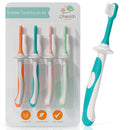 Cherish Baby Care Toddler Toothbrushes 1-2 Years (4-Pack) - BPA-Free & Safety-Tested Kids Toothbrush Kit, Designed by a Pediatric Dentist, Soft-Grip Toothbrush for Kids, My First Toothbrush Set by TinyTreasures Baby Boutique