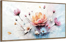 amatop Framed Floral Canvas Wall Art Picture Large Pink Blue Abstract Bloom Bouquet Print with Daisy Peony Elegant Botanical Nature Artwork for Living Room Bedroom Dining Room Entryway Decor 48x24 inch by CozyNest Decor