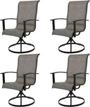 Grand patio Outdoor Swivel Dining Chairs 4-Piece Patio Dining Chairs Set Mesh Sling Patio High Back Swivel Rockers, Mixed Coffee by GreenHaven Gardens