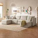mopio Oversized Modular Sectional Sofa with Fully Removable Covers and Storage, Convertible U, L-Shaped and Sleeper Sectional, Modern Couches with Ottoman Chaise (Oat Fabric, 6 Seats, U) by CozyNest Decor