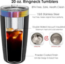 iProductsUS Personalized Tumblers with Lid and Straw, 20oz ION-Plated Stainless Steel Engraved Custom Cup with Name Text, Customized Mothers Day Gifts for Mom, Her, Christmas Birthday (Prism Colors) by TinyTreasures Baby Boutique