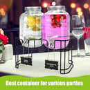 1 Gallon Glass Drink Dispensers For Parties 2PACK.Beverage Dispenser,Glass Drink Dispenser With Stand And Stainless Steel Spigot 100% Leakproof.Lemonade Dispenser With Ice Cylinder.Laundry Detergent by CozyNest Decor