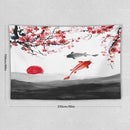 Houselerax Japanese Koi Fish Tapestries, Cherry Blossoms Asian Oriental Flower Branch Koi Fish Carp Tapestry Wall Hanging for Bedroom Living Room Office Decor 90"x60" by CozyNest Decor