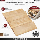 Rev-A-Shelf 16" 3 Tiered Seasoning Organizer, Trim-to-Fit Wooden Kitchen Draw and Cabinet Home Storage Insert, Pull Out Spice Rack, Maple, 4SDI-18 by CozyNest Decor