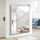 Silver Bathroom Mirror, 60x40 Inch Rectangular Framed Mirror, Large Wall Mounted Bathroom Vanity Mirror Over Sink for Bedroom,Restroom, Living Room, Hangs Vertically or Horizontally by CozyNest Decor