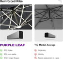 PURPLE LEAF 10ft Solar powered LED Patio Umbrella Outdoor Round Umbrellas Large Cantilever Umbrella with LED lights Windproof Offset Heavy Duty Sun Umbrellas for Garden Deck Pool Patio, Grey by GreenHaven Gardens