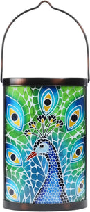 Hanging Solar Lantern Outdoor Waterproof Peacock Solar Lights Glass Tabletop Decorative Lamp for Outdoor Patio Garden Outside Yard Decor by GreenHaven Gardens