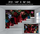 Large Dark Floral Wallpaper Colorful Spring Flowers Background Wall Mural (Not Peel and Stick) by CozyNest Decor