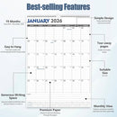 GuassLee Large Wall Calendar 2025-2026, 22"x15" Vertical Wall Calendar 2025, Jun. 2025 to Dec. 2026, 19-Month Paper Hanging Planner Wall with Julian Date for Office Home Planning & Organizing by TinyTreasures Baby Boutique