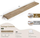 Floating Shelves - 8" Deep Rustic Reclaimed Barnwood Wall Hanging Shelves with Invisible Heavy-Duty Metal Bracket - Wall Mounted - Farmhouse Style - 48 inches, Distressed Natural by CozyNest Decor