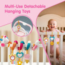 hahaland Car Seat Toys for Babies 0-6 Months Girl - Baby Toys 3-6 Months - Rattle, Mirror, Crinkle, Squeaky Carseat Stroller Toy 0-6 Months Developmental Newborn Baby Girl Birthday Gifts by TinyTreasures Baby Boutique