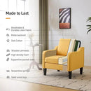 VINGLI Accent Chairs Set of 2 Living Room Chairs Yellow Reading Chair for Bedroom Scooped Arm Chair Mid Century Modern Accent Chairs Upholstered Comfy Chair for Apartment, Waiting Room by CozyNest Decor