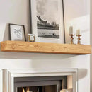72x8x5 Fireplace Mantel - Handcrafted Rustic Solid Wood Wall Mounted Floating Shelf with Invisible Heavy Duty Wood Bracket (Natural) by CozyNest Decor