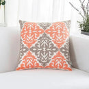 HWY 50 Coral Pink Decorative Throw Pillow Covers 18x18 Inch (1 Piece), Embroidered Cotton Farmhouse Cushion Cover Pillow Case for Sofa Couch Living Room Bed Bedroon, Floral Geometric by CozyNest Decor