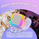 Mini Karaoke Machine for Kids Girls Boys - Birthday Gifts for Ages 4 5 6 7 8+ Year Old - 2025 New est - Portable Bluetooth Speaker with 2 Wireless Microphone - Kids' Instrument Accessories - Pink by TinyTreasures Baby Boutique