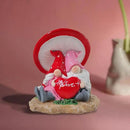 Garden Pink Tiny Gnome Couple Statue with Red Heart Mushroom Funny Outdoor Resin Figurines Home Decorations Valentine’s Day Housewarming Ornament Gift by GreenHaven Gardens