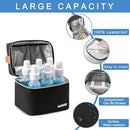 Breastmilk Cooler Bag with Ice Pack Fits 6 Baby Bottles up to 9 Ounce, Breast Milk Pump Cooler Bag with Shoulder Strap for Nursing Mom Daycare, Work, Travel- Black by TinyTreasures Baby Boutique