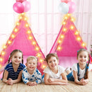 6 Pack Sleepovers Teepee Tent for Kids Bulk with Mattress Sheet Light,Natural Cotton Washable Indoor Play Tent for Birthday Slumber Party Girls Boys Pajama Movie Night Supplies(Rose Red) by TinyTreasures Baby Boutique