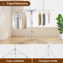 Tripod Drying Rack Height Adjustable, 2025 Upgraded Foldable Portable Standing Drying Rack,Carbon Steel Material Drying Rod, Easy to Install,Use for Indoor and Outdoor Clothes, Towel Drying by TinyTreasures Baby Boutique