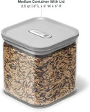 Caraway 2.5qt Glass Airtight Food Storage Container with Lid – Non-Toxic, BPA-Free Kitchen Storage Container – Stackable, Space-Saving Airtight Container for Dry Goods and More - Gray by CozyNest Decor