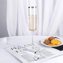 Ciaell 24 Pack Silver Plastic Champagne Flutes - 6 Oz Disposable Champagne Glasses - Square Silver Rim Plastic Toasting Glasses for Party Birthday Anniversary Wedding by CozyNest Decor