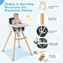 HONEY JOY Baby High Chair, 6-in-1 Eat & Grow Wooden Highchair/Toddler Chair with Removable Tray, 5-Point Harness, PU Cushion and Footrest, Convertible High Chair for Babies and Toddlers(Black) by TinyTreasures Baby Boutique