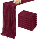 Burgundy 6 Pack Cheesecloth Table Runner 10FT Rustic Gauze Cheese Cloth Table Runner for Wedding Bridal Baby Shower Table Decor 20 x 120 Inch Long Boho Fabric Sheer Birthday Party Table Decorations by CozyNest Decor