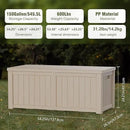 Heavy-Duty 150 Gallon Waterproof Deck Storage Boxes for Outdoor - Patio Deck Box & Pool Storage Organizer, Lockable Resin Chest for Cushions & Tools, UV-Resistant, Slate Grey by GreenHaven Gardens