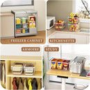 Freezer Organizer Bins ，Upgraded Bottom Leak-Proof net，4 Pack，Encryption and Hardening ，Deep Freezer Organizer Bins for 5 to 7 Cu.FT Small Chest Freezer， Easy Get Bottom Foods（white） by CozyNest Decor