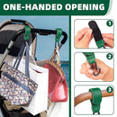 Baby Stroller Hooks Bag Hooks for Hanging Diaper Bags Multipurpose Hooks for Grocery Shopping Bags Premium Vegan Leather Pram Straps 2 Pcs (Green) by TinyTreasures Baby Boutique