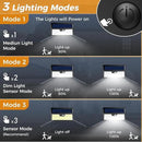 4 Pack Solar Lights Outdoor Motion Sensor, 318 LED Waterproof Fence Light with 3 Lighting Mode, Cool White LED Deck Light for Outside Wall Yard Chichen CoopGarden by GreenHaven Gardens