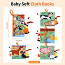 Jollybaby Baby Cloth Books, Touch & Feel Crinkle Soft Books, for Infants Babies, Toddler Early Educational Interactive Stroller Toys, Baby Girl & Boy Gift(Farm Tails) by TinyTreasures Baby Boutique