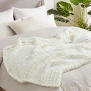 Amélie Home Chunky Knit Throw Blanket for Couch, Soft Chenille Crochet Blanket for Children, 40"x50", Ivory by CozyNest Decor