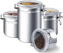 ENLOY 4-Piece Stainless Steel Airtight Food Storage Canister Set with Clear Lid, Containers Sets for Kitchen Counter for Sugar, Flour, Tea, Candy, Cookie, Spice, 28/32/38/65 oz by CozyNest Decor