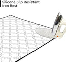 Encasa Homes Ironing Mat/Pad (Large 48"x28") with 3mm Padding & Silicone Iron Rest for Steam Pressing on Tabletop or Bed - Heat Resistant, Portable, Quilting & Travel Blanket - White Tiles by CozyNest Decor