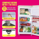 Retro Mini Fridge 3.5 Cu.ft Small Refrigerator with Top Freezer Compact Fridge Apartment Size Refrigerator Dual Door with Handles for Home Office Dorm by CozyNest Decor